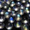 4x4 mm - 50 pcs - AAAA - Gorgeous Quality - Rainbow MOONSTONE - Round Cabochon Amazing Gorgeous Full blue fire
